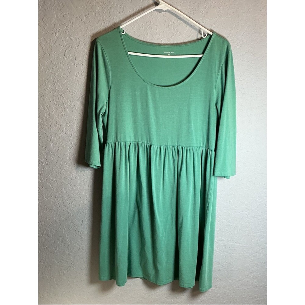 Garnet Hill Women dress Mint Green Scoop-Neck Babydoll Tunic. Size M